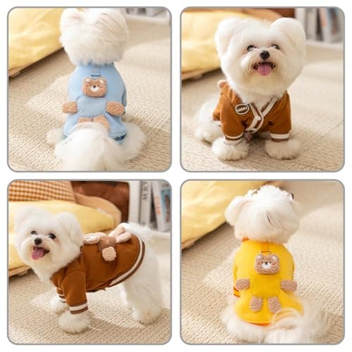 Galatée Pull pour Chien, Vêtements pour Chien avec Anneau en D, Manteau De Veste De Pull Chaud d'hiver pour Chien, Pull pour Petit Chien, Sweat-Shirt Doux pour Petits Chiens Et Chats(M, Bleu)