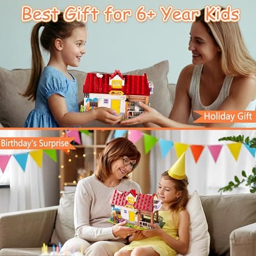 Construction de Ferme, 649 PCS Comprend Ferme, Puits, Charrette à Cheval, Arbres Fruitiers, Jeu Kit de Friends Maison de Ferme, Cadeau pour Enfants Fille et Garçons de 6 7 8 9 10 11 12+