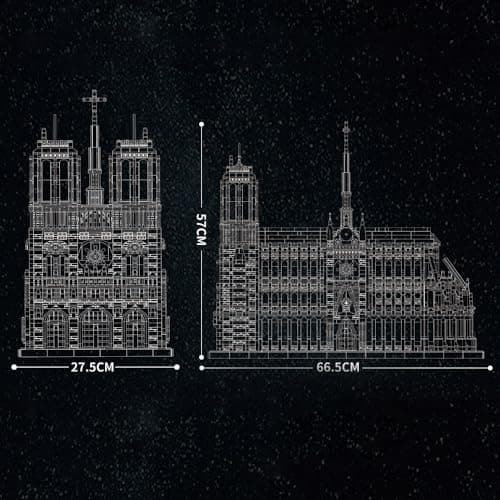 MISINI 66016 Kit de construction Notre-Dame de Paris, 8868 pièces, grande architecture, kit de modèle de construction de renommée mondiale pour adultes, modèle d'exposition à collectionner