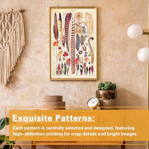CODIRATO 9 PCS Affiche Botanique Vintage Papillon Poster Rétro Insecte Oiseaux Affiche Esthétique Fleurs Plante Poster Set 30x20cm Fruits Légumes Poster pour Art Mural Déco