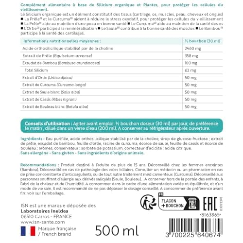 ISN - Ineldea Santé Naturelle Silibiol Buvable - Complément alimentaire à base de Silicium organique et plantes - Protection cellulaire & anti-âge - Flacon 500 ml - Lot de 3