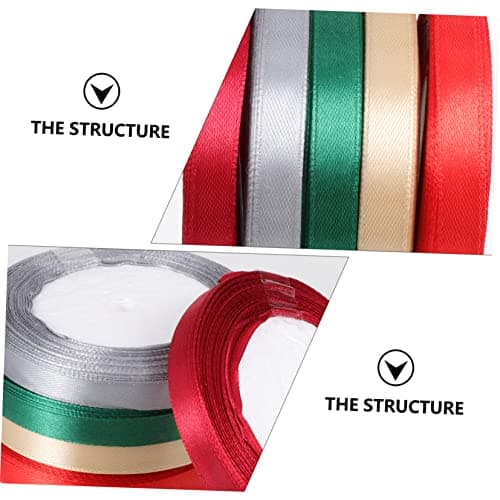 DIYEAH 5 Rouleaux Ruban D' Ruban De Satin Vert Ruban De De Ruban Fleur De Noël Ruban Rouge Banderoles Rouges Ruban Coloré Polyester