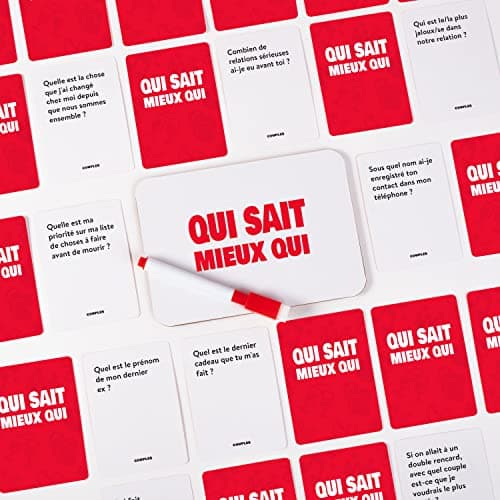 The World Game Qui Sait Mieux Qui - Jeu de Société pour Couple - Qui Connaît l'autre Le Mieux ? - des Cartes pour Une Soirée Anniversaire ou Cadeau de Saint-Valentin pour Homme et Femme Adultes