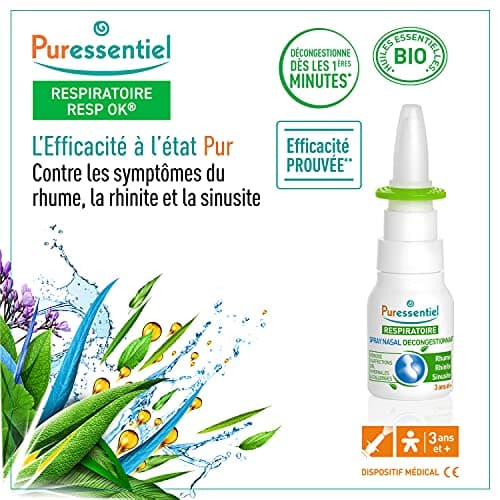 Puressentiel - Spray Nasal Décongestionnant aux Huiles Essentielles Propolis et Echinacée Bio - Pour nez bouché, irrité et qui coule - Rhume - Eau de mer -15ml