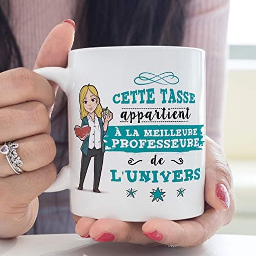 Mugffins Professeure Tasses Originales de café et Petit-déjeuner à Donner Travailleurs Professionnels - Cette Tasse Appartient à la Meilleure Professeure de l'univers - Céramique 350 ML