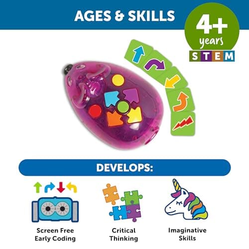 Learning Resources Code & Go Souris Rechargeable, Jouets Mixte, Robot programmable interactif sans écran, dès 4 Ans, LER2873, Multi