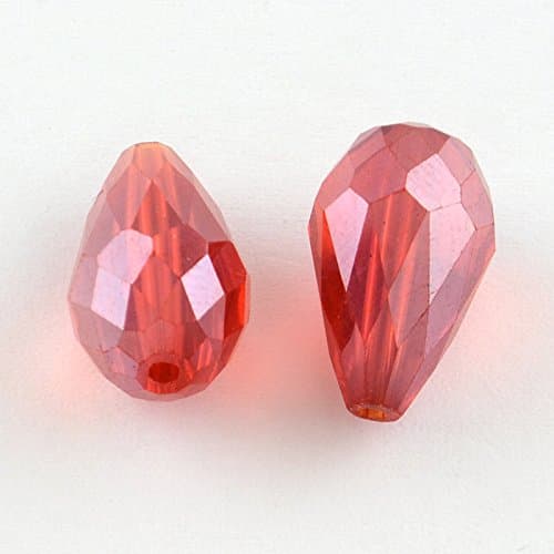 X44-30 Perles en verre tchèques en cristal – Multicolore – 15 mm x 10 mm – Forme de goutte – Perles de bijoux polies au feu