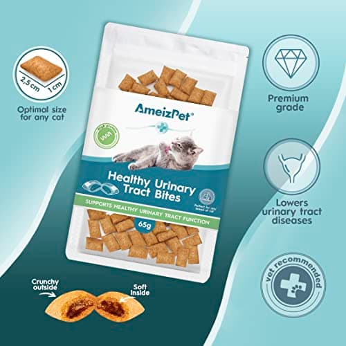 AmeizPet Friandises pour Chat Voies Urinaires - Biscuits Croustillants pour Chat Complément Alimentaire 65 g (2.3 oz)