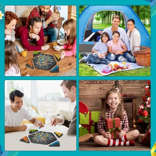 YAOZUP Jeu d'échecs en Chaîne Triangulaire, Triggle Jeu, Jeu de Triangle en Chaîne, Jeu de Plateau D'échecs Triangulaire, Échecs Triangulaires en Chaîne Interactifs pour Enfants, Adultes, Fête de Fami