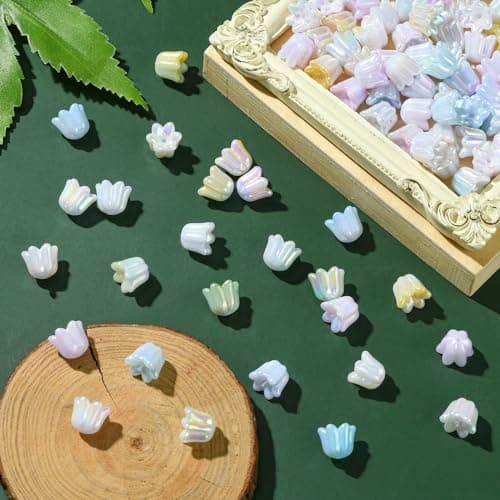 Stiesy Lot de 300 perles d'espacement en résine opaques colorées pour la fabrication de bijoux, bracelets et loisirs créatifs