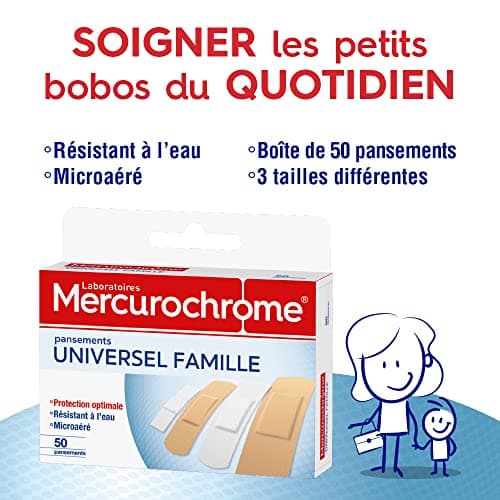 Pansements universel famille Mercurochrome - x50