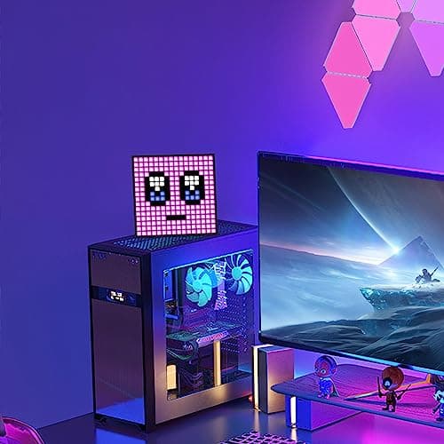Divoom Pixoo-16 Pixel Art WiFi 16x16 LED Light Sign Digital Frame for Decoration Display,Smart Clock Lights Decorative with APP Control for Kids Gaming Room Bar Bedroom Home Wall Desk Gift