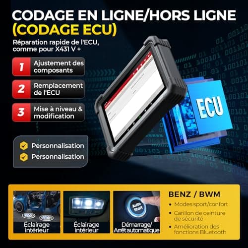 LAUNCH X431 PRO DYNO OBD2 Valise Diagnostic Auto avec Codage ECU 38+ Services Contrôle Bi-directionnel Outil de Scan OEM Tous Systèmes, CANFD&DOIP, AutoAuth pour FCA SGW, 2 Ans de Mise à Jour Gratuite
