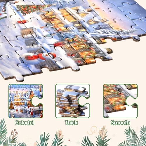 Calendrier de l'Avent 2024 Puzzles pour Enfants, 1008 pièces Calendrier de Noël à rebours Puzzle pour Adolescents Adultes, 24 Jours Puzzle de Noël