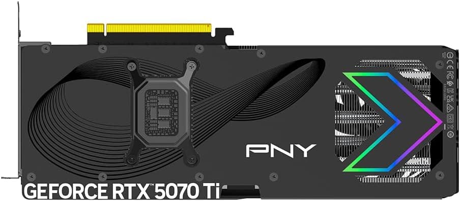 PNY Carte Graphique GeForce RTXTM 5070Ti 16Go ARGB OC Triple Fan DLSS 4 | 16 Go GDDR7, 256 bits, vitesse boostée : 2640 MHz, PCIe® 5.0, HDMI®/DP 2.1, NVIDIA Blackwell Architecture, DLSS 4.5