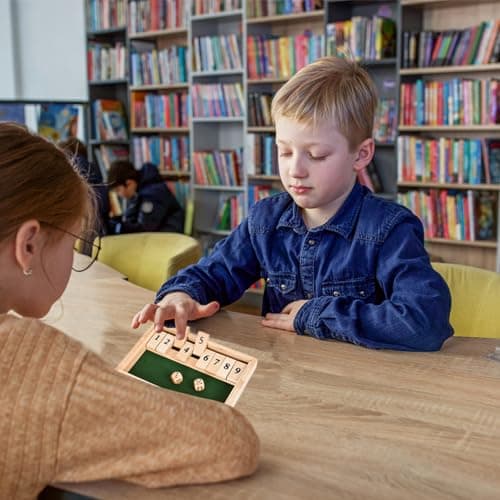 EACHHAHA Shut The Box -Jeu de société en Bois Classique-Jeu de dés-Jeu de Rassemblement de la Famille-Jouet de Voyage-Convient à la Formation en logique mathématique pour Enfants