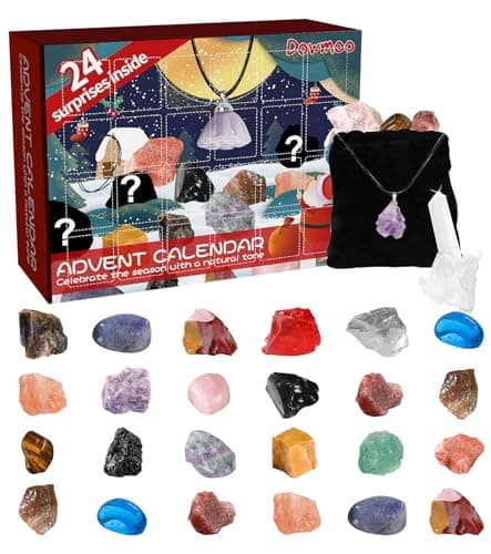 Calendrier de l'Avent 2024 pierre precieuse, Calendrier de l'Avent Enfant et Fossile pour Filles Garçons Cadeau de Noël
