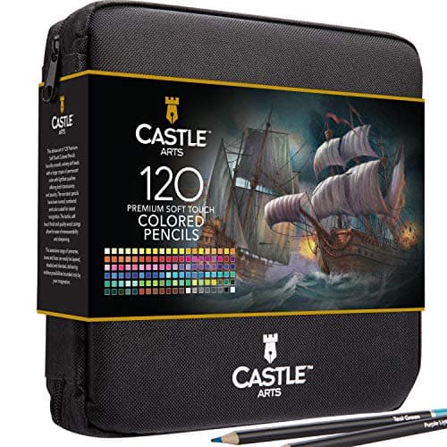 Castle Art Supplies Set de 120 Crayons de Couleur Adultes - Professionnels