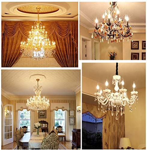 RANBOO Ampoules à LED E14 4W Filament Bougie Ampoule Blanc Chaud 2700K, 400LM, 40W Equivalent, Non-Dimmable, Chandelier E14 SES ampoules, Angle de faisceau à 360 degrés, Lot de 6