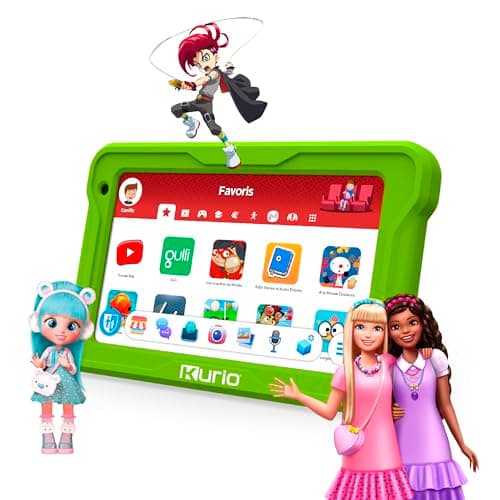 KURIO - La Tablette 7 Pouces Gulli 32Go pour Enfants - Android 13 - Contrôle Parental Personnalisable & navigateur sécurisé - Vidéos héros Gulli + 100 apps & Jeux éducatifs pré-chargés