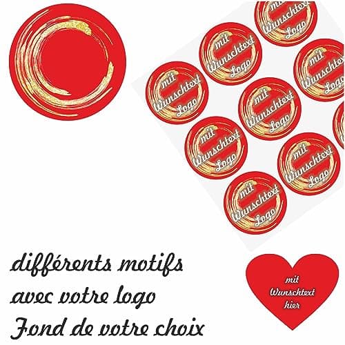 Étiquettes adhésives - autocollants de nom - Design carré - avec le texte souhaité - image - logo - personnalisé pour les logos d'entreprise - école - enfants - jardin d'enfants