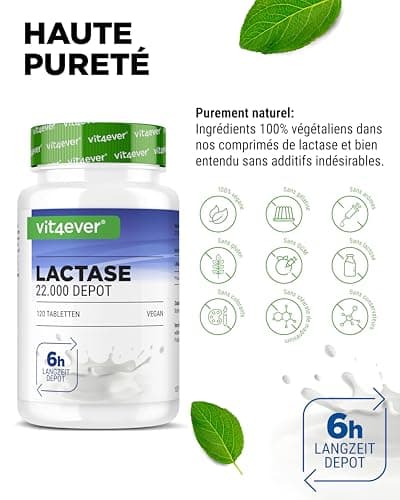 Lactase 22.000 Depot-120 comprimés à libération prolongée (Sepismart® Slow Release)-Hautement dosé avec 22.000 unités FCC-En cas d'intolérance au lactose+intolérance au lait-Sans additifs indésirables