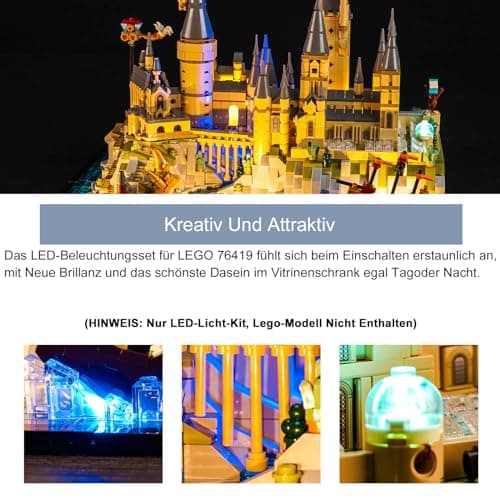 Kit d'éclairage LED compatible avec Lego 76419 Poudlard Castle and Grounds (pas de Lego), kit d'éclairage décoratif compatible avec Lego Poudlard Castle and Grounds Jouet créatif - Version standard