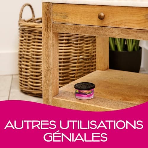 California Scents, Boite de Parfum Voiture, Lot de 4 Désodorisants Voiture Parfum Cerise Coronado, Accessoire Voiture Pour Éliminer les Odeurs, Senteur Longue Durée et Ajustable
