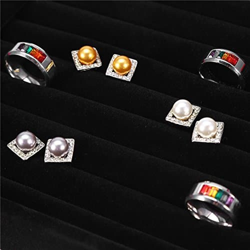 943 Étui pour Bague, Support d'affichage pour Bague, récipient pour Bijoux en Anneau, Support de Stockage pour Bague, présentoir pour Bijoux Prend 50-70 Anneaux pour(Noir)