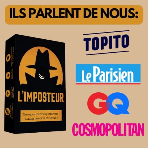 Oh Happy Games - L'Imposteur - Saurez-Vous Le démasquer ? Bluff, Créativité, Jeux de Mots et Suspicions ! Jeu d'ambiance - Jeu de Cartes - Jeu de Société Adulte