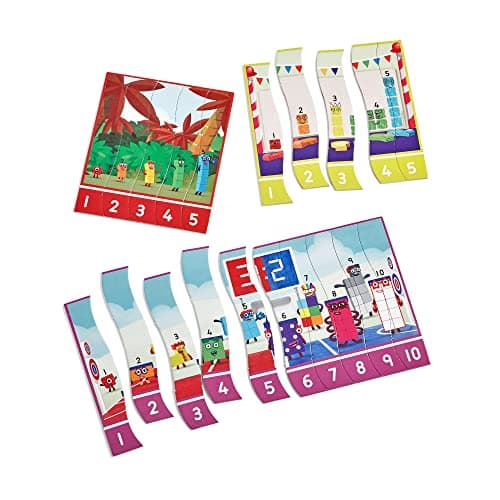 Learning Resources Kit de puzzles Numberblocks de séquence Learning Resources, puzzle Numberblocks, puzzle de maths, 10 puzzles éducatifs recto-verso dans une boîte (20 puzzles), à partir de 3 ans