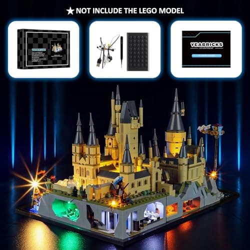 YEABRICKS Lampe LED pour Lego-76419 Harry Potter Château et terrains de Poudlard Modèle de blocs de construction (ensemble Lego non inclus)