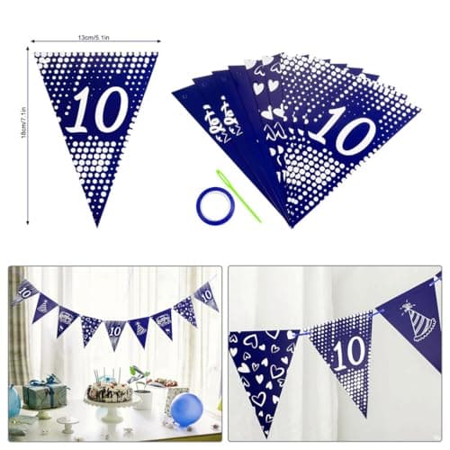 Bleu guirlande Happy 16th Birthday bannière + 16 ans anniversaire drapeaux triangulaires + 16 pcs 16 ans anniversaire ballons 16 ans anniversaire garcon décoration anniversaire 16 ans garcon Bleu