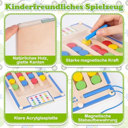 Jeux Jouet Enfant 4 5 6 Ans, Cadeau Garçon Fille 4-5-6-7 Ans Montessori Jouet Garcon 4-6 Ans Fille Jeu Educatif Activite Enfant 3+ Ans Labyrinthe Magnetique Cadeau Anniversaire pour Enfants Casse Tete