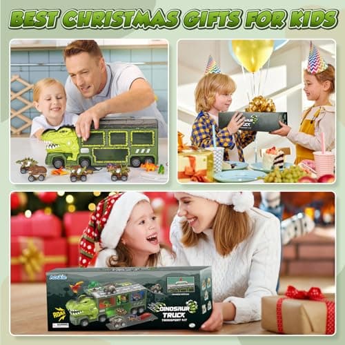 Aoskie Dinosaure Jouet Enfant 3 4 5 6 7Ans Garçon, Camion Cars Jouet avec Son et Lumières, Jouet Dinosaure Cadeau d'anniversaire, Fête, Noël