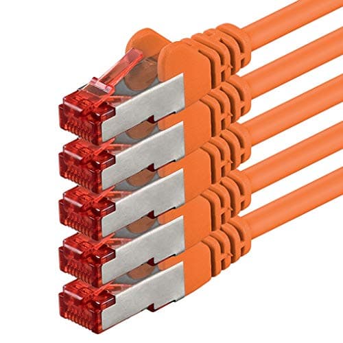 1aTTack.de 5x 1m - Câble patch câble réseau Cat 6 Cat6 RJ45 SFTP - orange