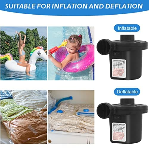 Pompe à Air Électrique Gonfleur Dégonfleur, Gonfleur 240V/130W,avec 3 Buses Pompe à Pagaies Haute Puissance pour Matelas Pneumatique, Matelas Gonflables, Pataugeoire,Anneau de Natation