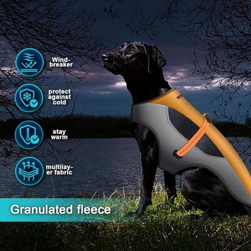 TZL Manteau d'hiver pour Chien,Veste Chaude et Coupe-Vent pour Chien,Veste de Ski pour Chien avec Lumière LED,Gilet d'hiver pour Chien à Taille Ajustable,Convient pour Petit Moyen Grand Chiens