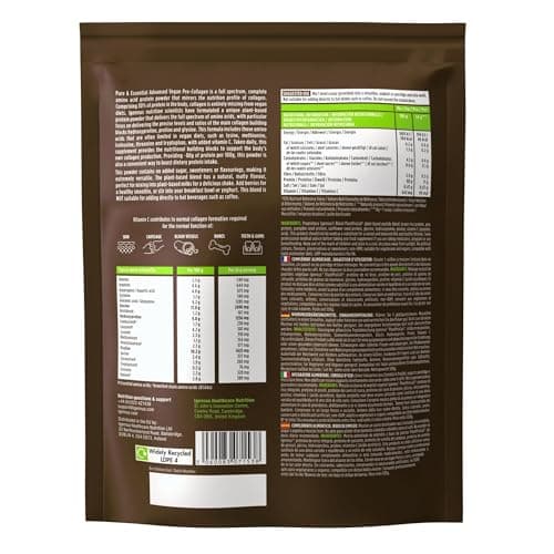Collagène Vegan en Poudre Avancé avec Vitamine C, 11 g de Protéines, 21 Acides Aminés (y compris Glycine), Peptides de Collagène 100% Végétale, Non Aromatisé, 35 portions – par Igennus