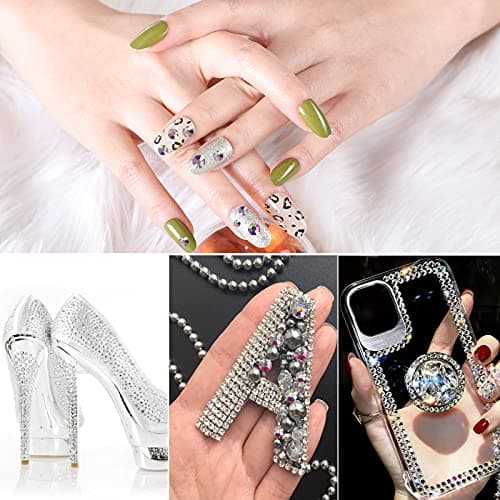 Jollin ss4 ~ ss12 -3 456 strass à dos plat en verre pour nail art, taille 6,, Cristal AB, Mixed SS4 5 6 8 10 12