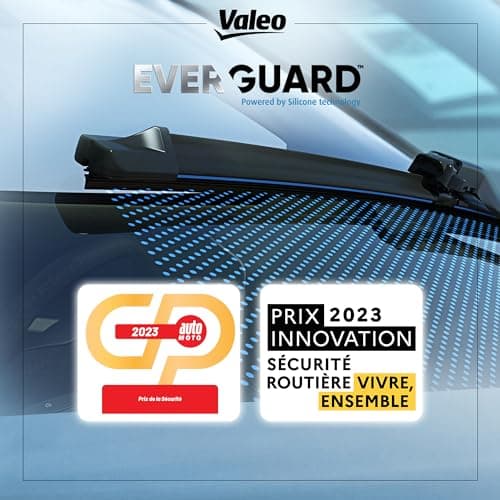 VALEO EVERGUARD - VSF65 - Premium - Balai d'Essuie-Glace Plat Une durée de vie prolongée X2 avec la lame en Silicone Longueur : 650mm Avant (1 Balai d'essuie-glace) - 566012