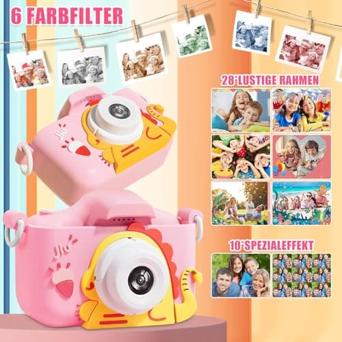 Appareil Photo Enfant, 2" 1080p, Appareils Photos Numériques Enfants, HD Appareil Photo pour Enfant avec 64GB Carte, Deux Caméras Avant Et Arrière, Kids Camera, Cadeaux pour Enfants de 3 À 12 Ans