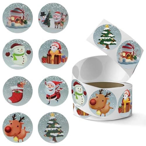 500 autocollants de Noël autocollants, décorations de cadeaux festives, motifs variés (B)