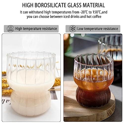 Darryy Lot De 2 Tasses à Expresso, Verres à Latte Macchiato Ont, Verres à Jus, Verres à Dessert, Peut Être Utilisé Pour l'Eau, Le Thé, Les Boissons, Le Jus, Le Café, La Bière