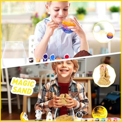 Kit de bricolage pour terrarium spatial pour enfants avec lampe lune DIY - Kit de bricolage astronautes lumineux pour enfants de 4 à 12 ans - Jouet éducatif pour les astronautes - Cadeau créatif pour