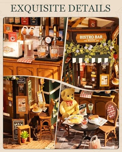 Rolife Maison de Poupée Restaurant Tipsy DIY Maison Miniature Kit Café Miniature Kit de Modèle Décoration Intérieure Cadeau d'anniversaire pour Enfants et Adultes