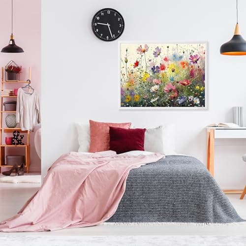 SZSMW Tableau Diamant - Diamant Painting Adulte - Broderie Diamant Paysage - Convient pour Les Murs de La Maison, La DéCoration du Salon, Le Soulagement du Stress (Version Grande Fleur)