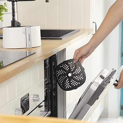 Cecotec Friteuse sans Huile à Air Chaud 2,5 L Cecofry Deluxe Rapid Sun. Puissance de 1400 W, 8 Modes, Température jusqu'à 200o, Panier et grille conviennent au lave-vaisselle