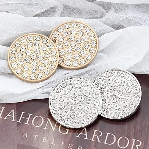 ftiemlovde 10 Gros Boutons Argent Mercerie Pour Blazer MéTal à Coudre Avec Strass,Couvre Boutons Couture de Manchettes Femme Chemise Smoking,Perfect Homme Boutons Pantalon Pour Capitonnage(G10S 12mm)