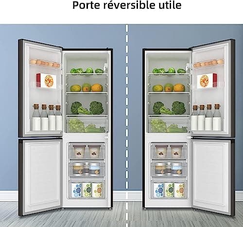 CHIQ Réfrigérateur congélateur bas FBM157L42 157L (109+48), Largeur 47cm, Low frost, 39 db, Portes réversibles, 12 ans de garantie sur le compresseur